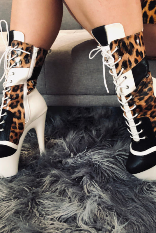 Hella Heels EmpireKicks 7inch Boots - White-Hella Heels-Pole Junkie