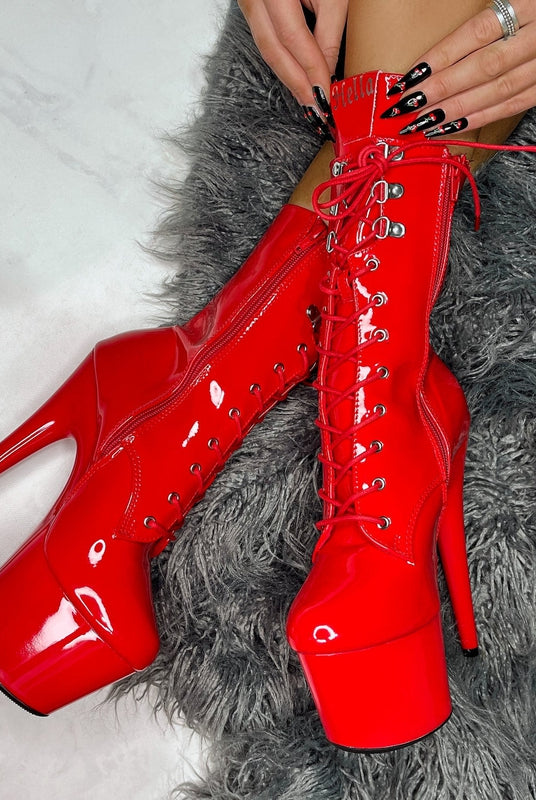 Hella Heels LipKit 7inch Boots - Cherry Pie-Hella Heels-Pole Junkie