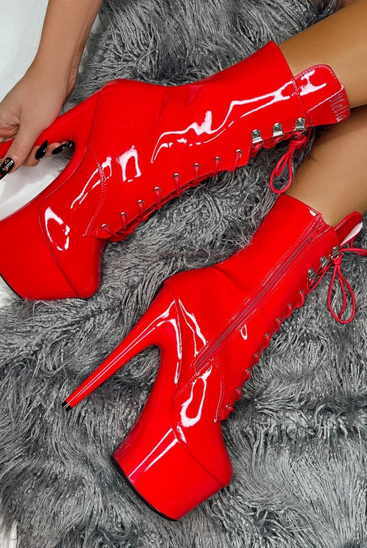 Hella Heels LipKit 7inch Boots - Cherry Pie-Hella Heels-Pole Junkie