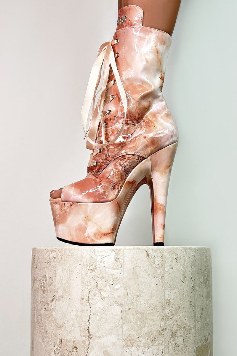 Hella Heels Renaissance Open Toe 7inch Boots - Mercy-Hella Heels-Pole Junkie