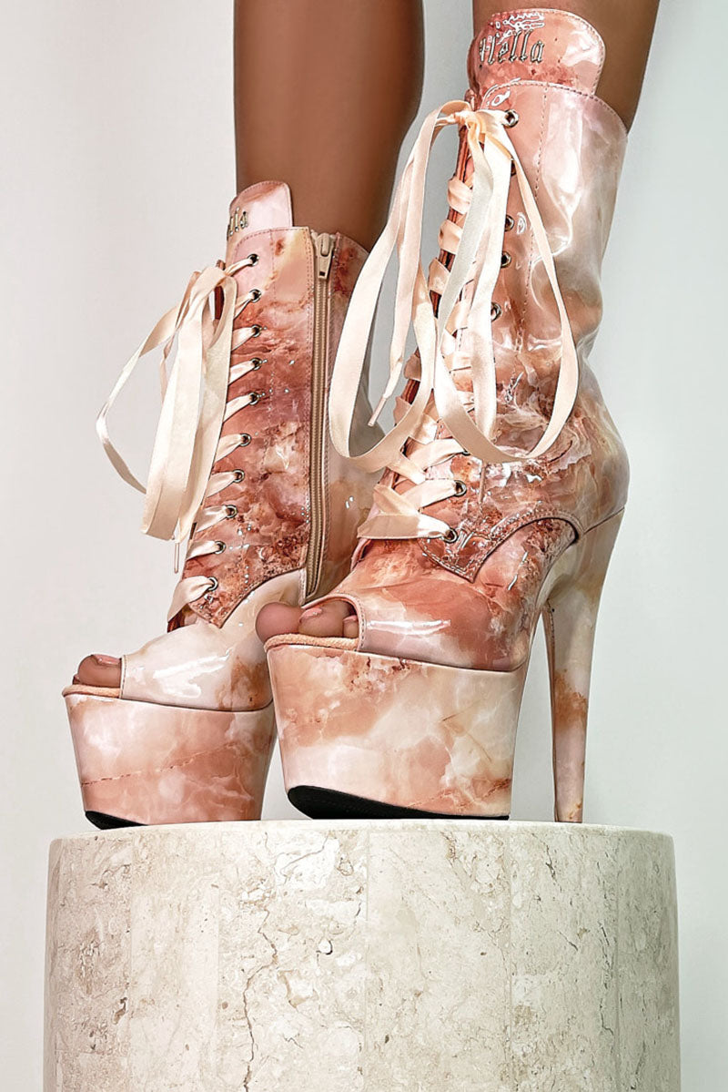 Hella Heels Renaissance Open Toe 7inch Boots - Mercy-Hella Heels-Pole Junkie