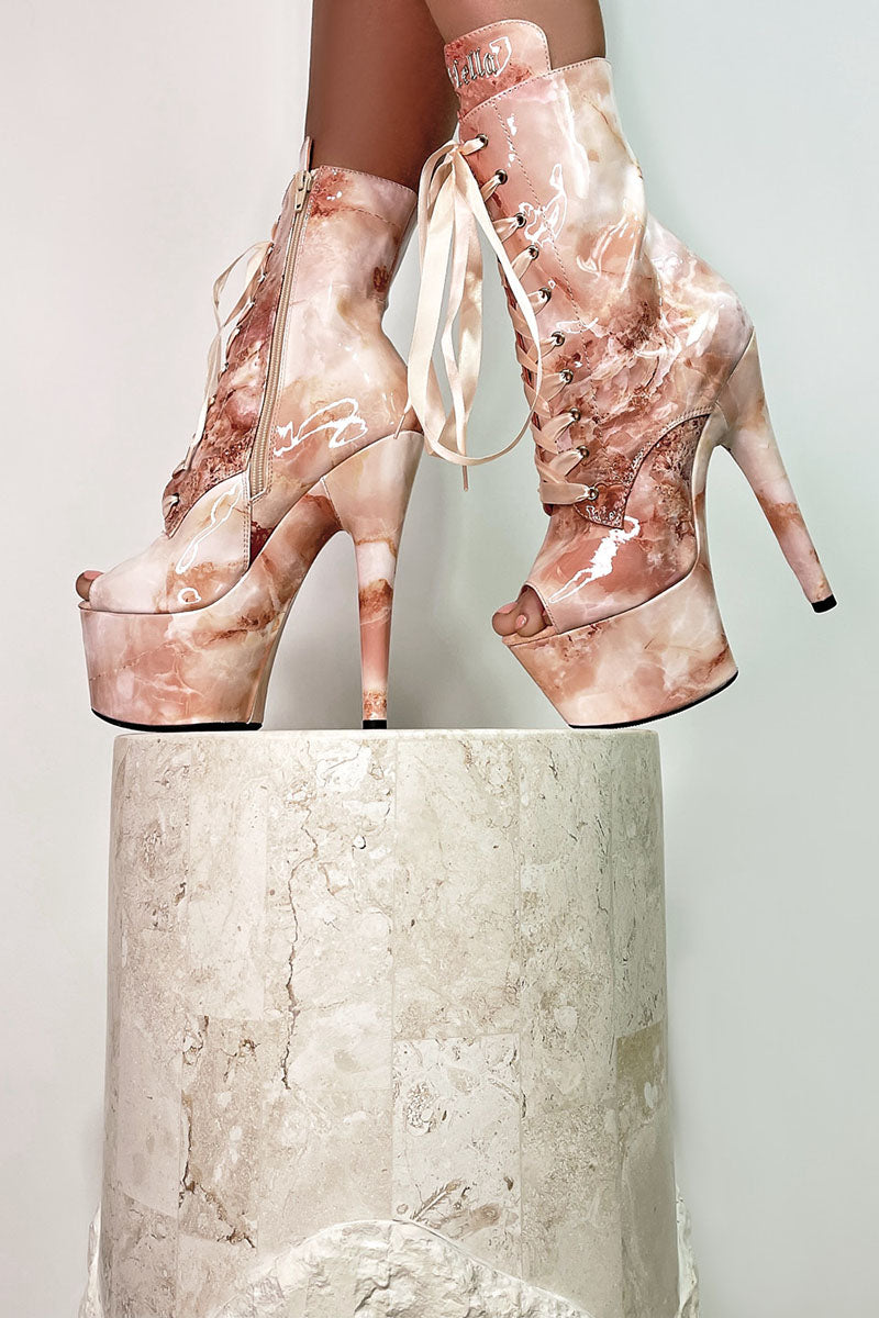 Hella Heels Renaissance Open Toe 7inch Boots - Mercy-Hella Heels-Pole Junkie