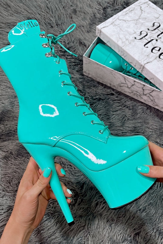 Hella Heels LipKit 7inch Boots - Minted-Hella Heels-Pole Junkie