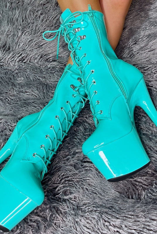 Hella Heels LipKit 7inch Boots - Minted-Hella Heels-Pole Junkie