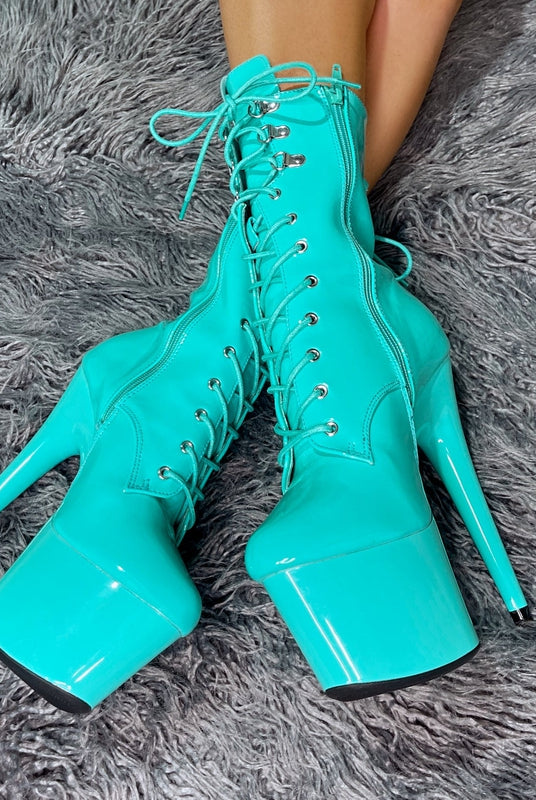 Hella Heels LipKit 8inch Boots - Minted-Hella Heels-Pole Junkie