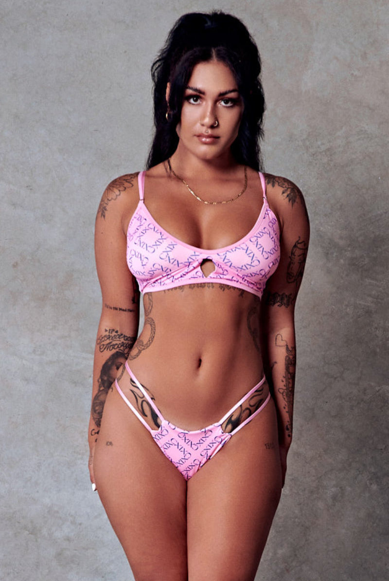 CXIX 119 Bralette - Pink Print-Creatures of XIX-Pole Junkie