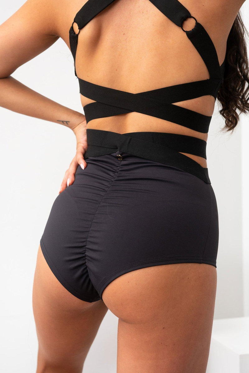 Lunalae Tara High Waisted Bottoms - Recycled Black-Lunalae-Pole Junkie