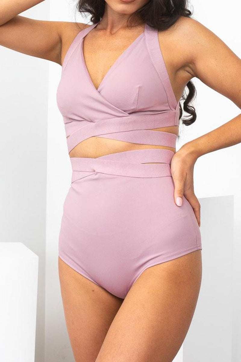 Lunalae Tara High Waisted Bottoms - Recycled Mauve-Lunalae-Pole Junkie