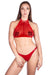 Naughty Thoughts Sinner Vinyl Thong Bottoms - Red-Naughty Thoughts-Pole Junkie