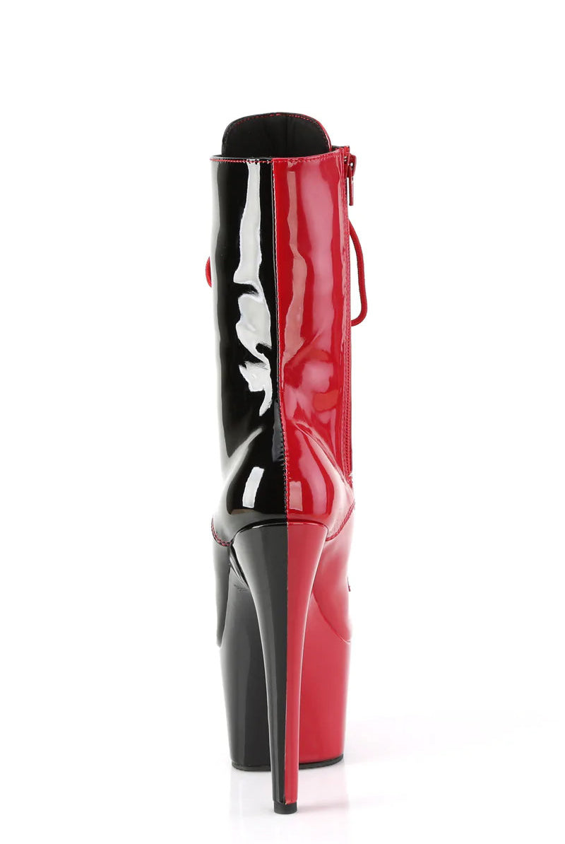 Pleaser USA Adore-1040TT 7inch Pleaser Boots - Patent Black/Red-Pleaser USA-Pole Junkie