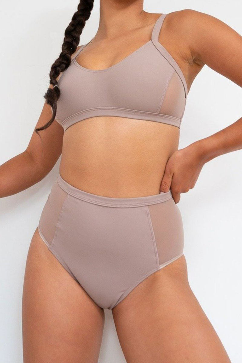 Lunalae Bellani High Waisted Bottoms - Recycled Mocha-Lunalae-Pole Junkie