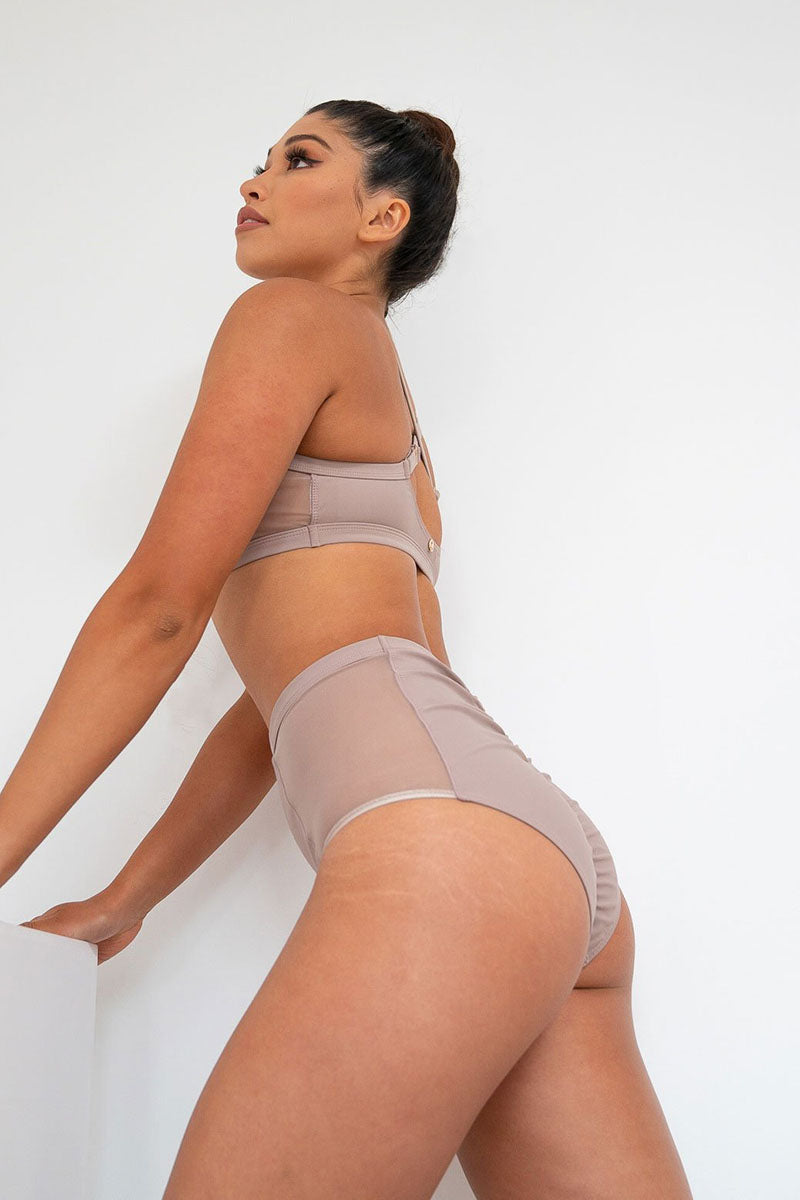 Lunalae Bellani High Waisted Bottoms - Recycled Mocha-Lunalae-Pole Junkie