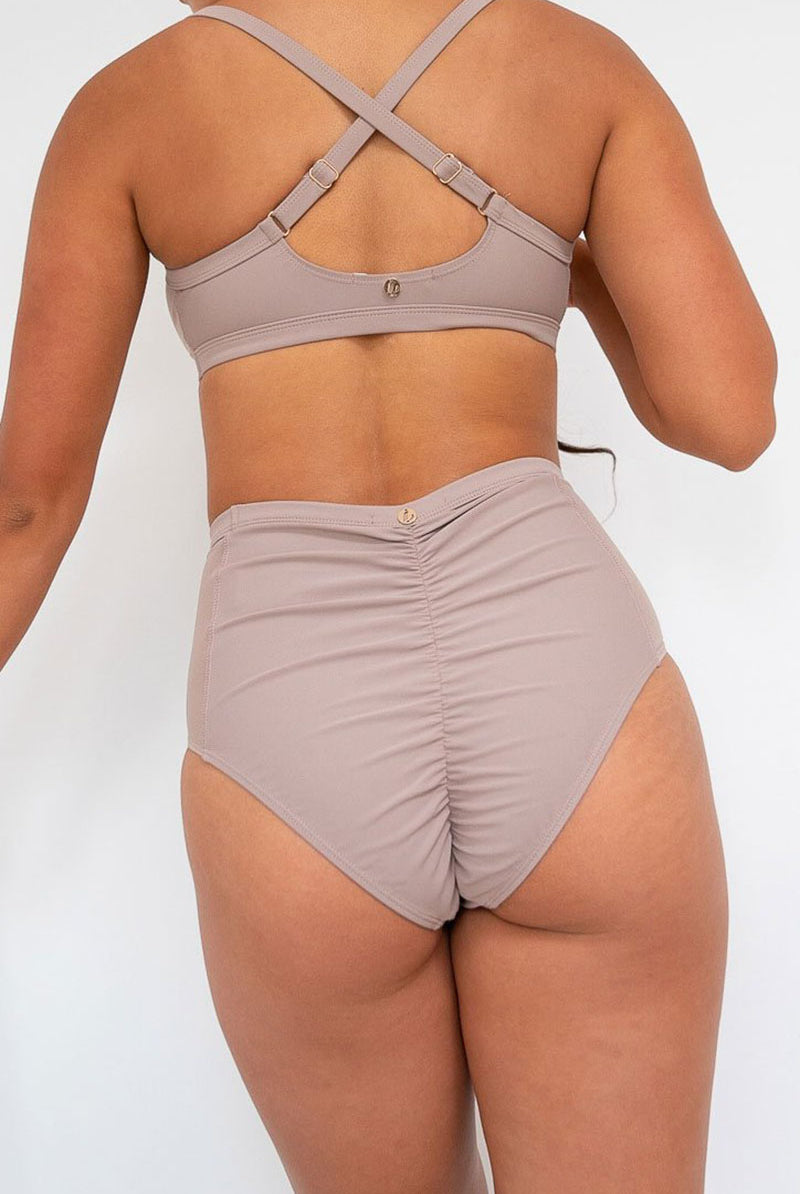Lunalae Bellani High Waisted Bottoms - Recycled Mocha-Lunalae-Pole Junkie