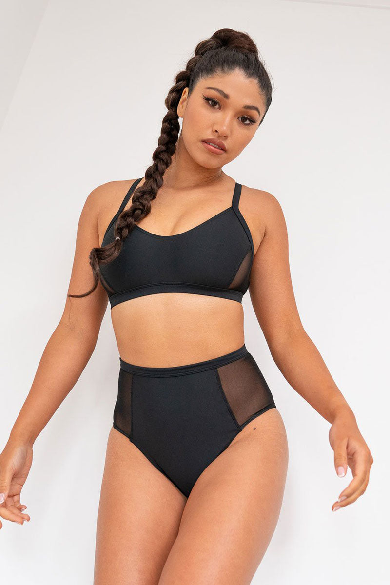 Lunalae Bellani High Waisted Bottoms - Recycled Black-Lunalae-Pole Junkie