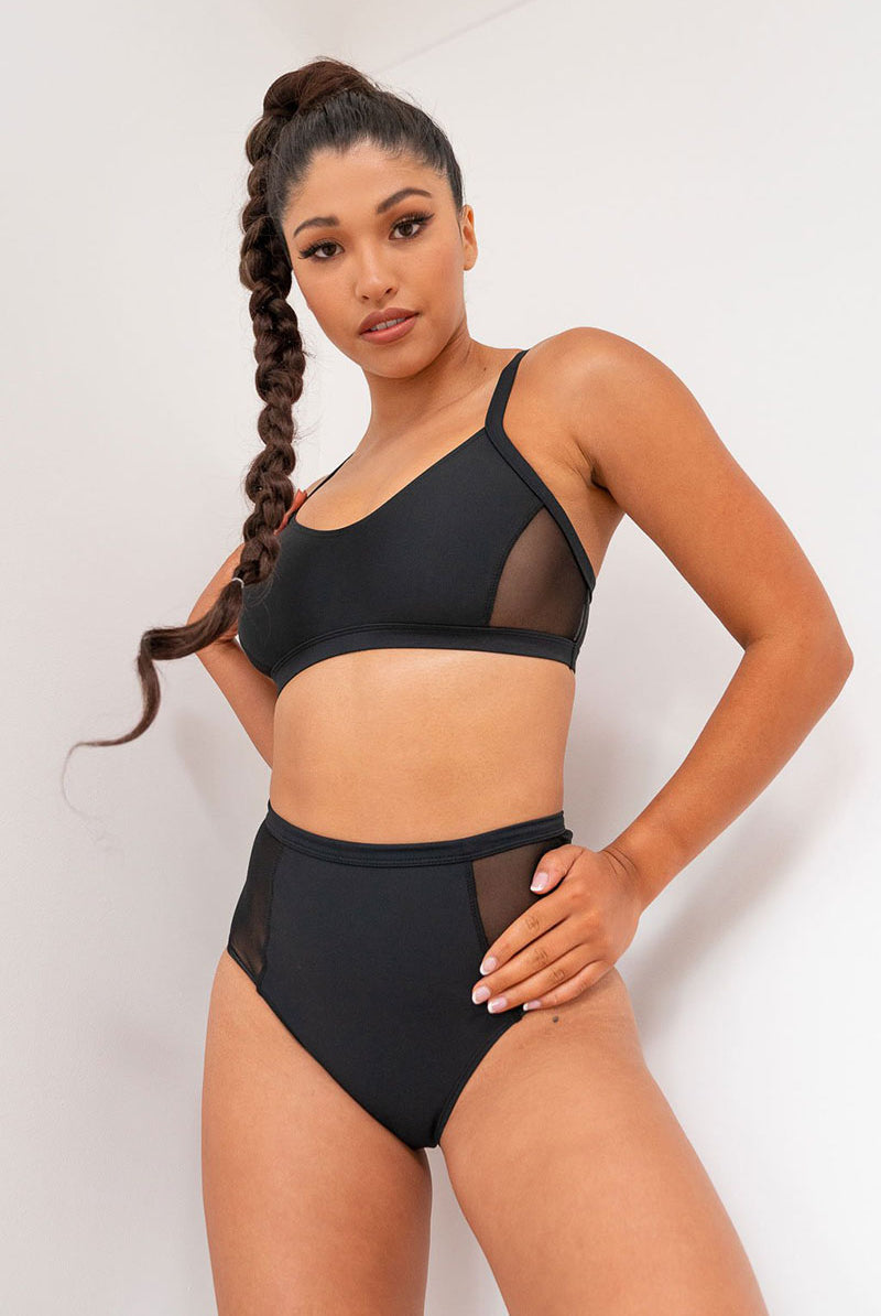 Lunalae Bellani High Waisted Bottoms - Recycled Black-Lunalae-Pole Junkie