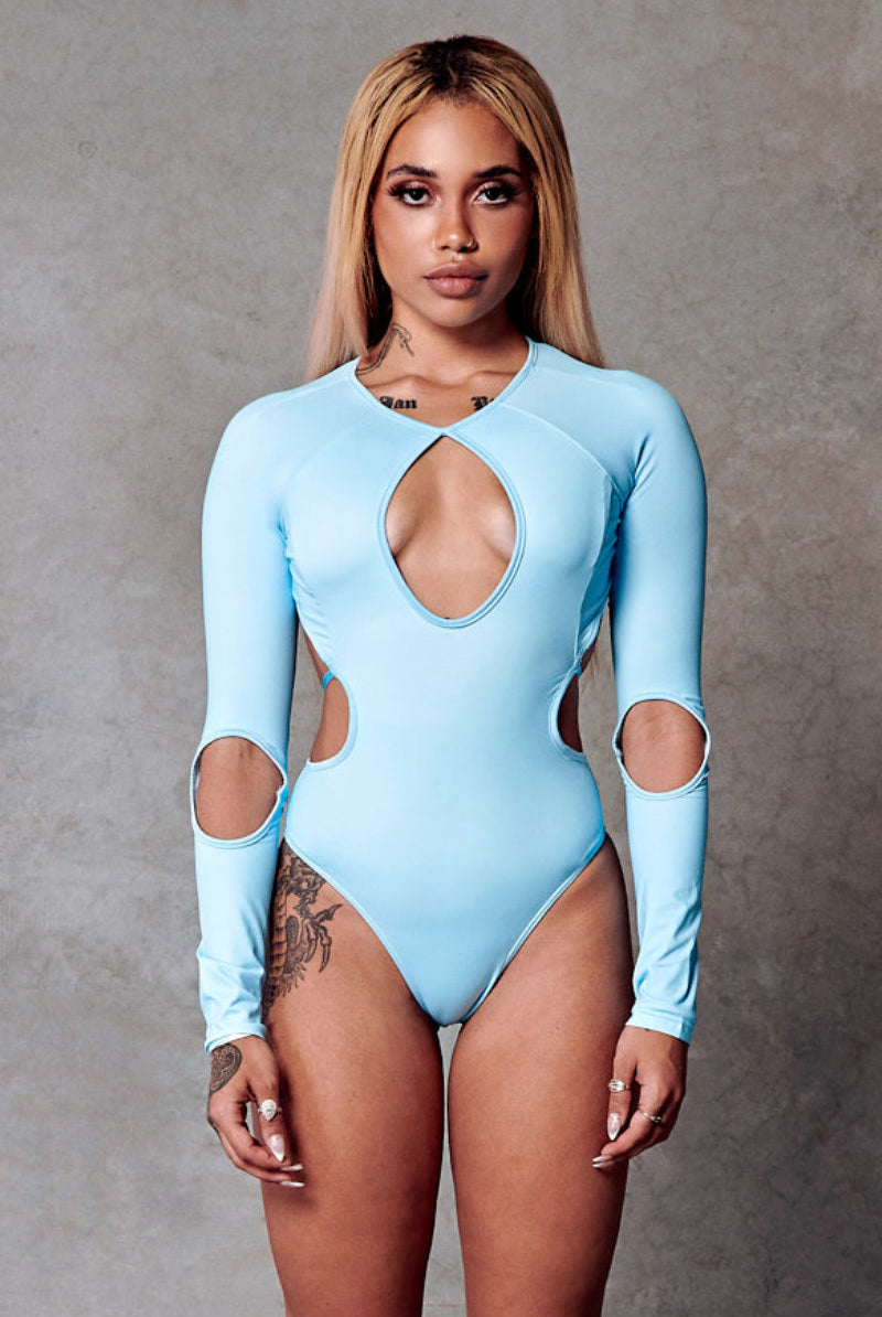 CXIX 119 Plunge Bodysuit - Blue-Creatures of XIX-Pole Junkie