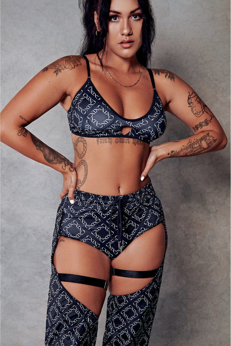 CXIX 119 Bralette - Black Print-Creatures of XIX-Pole Junkie