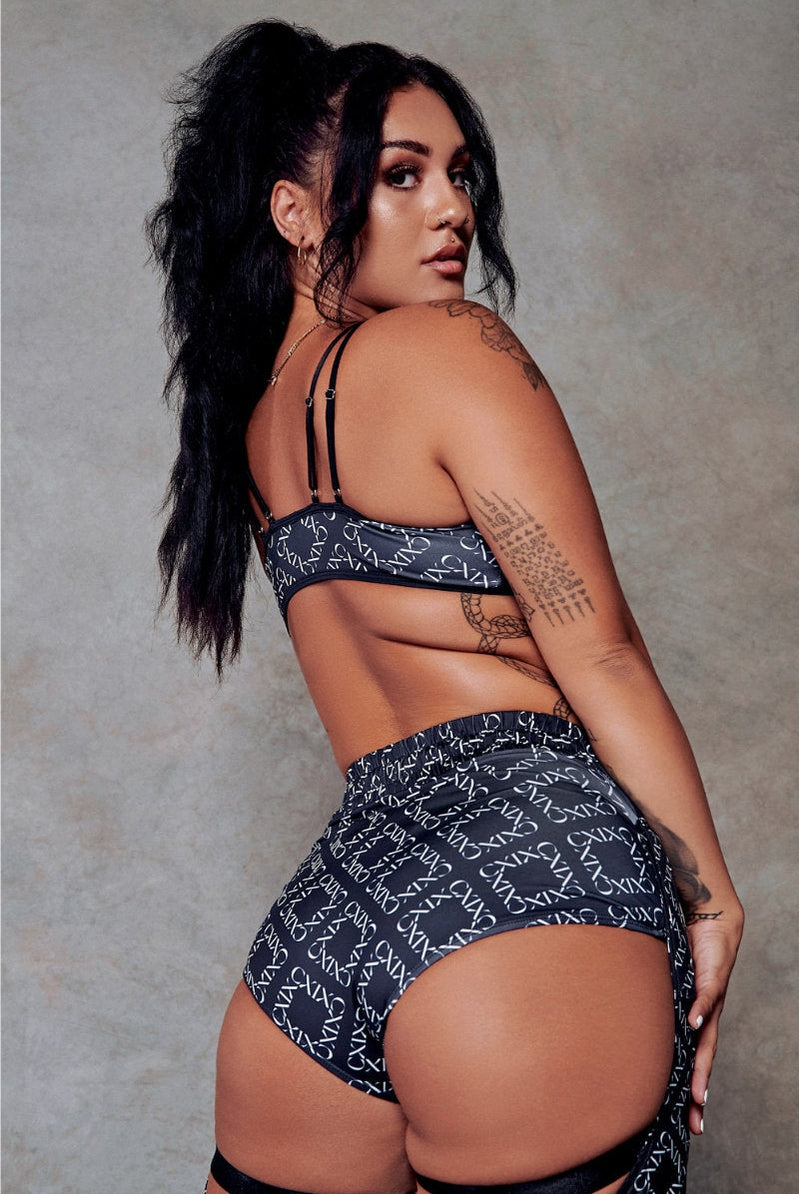 CXIX 119 Bralette - Black Print-Creatures of XIX-Pole Junkie