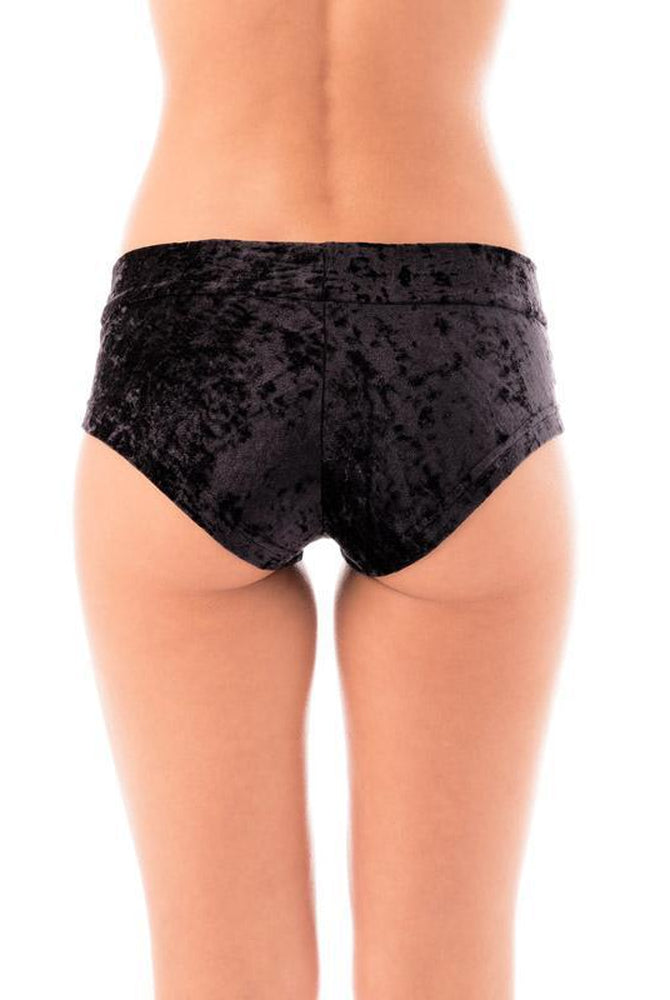 Dragonfly Hot Pants - Velvet Black-Dragonfly-Pole Junkie
