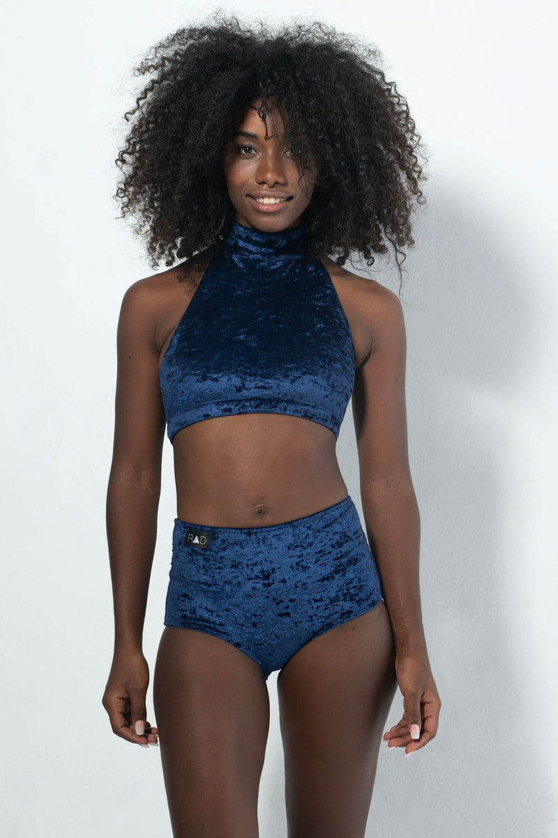 RAD Eve Top - Velvet Navy Blue-RAD-Pole Junkie