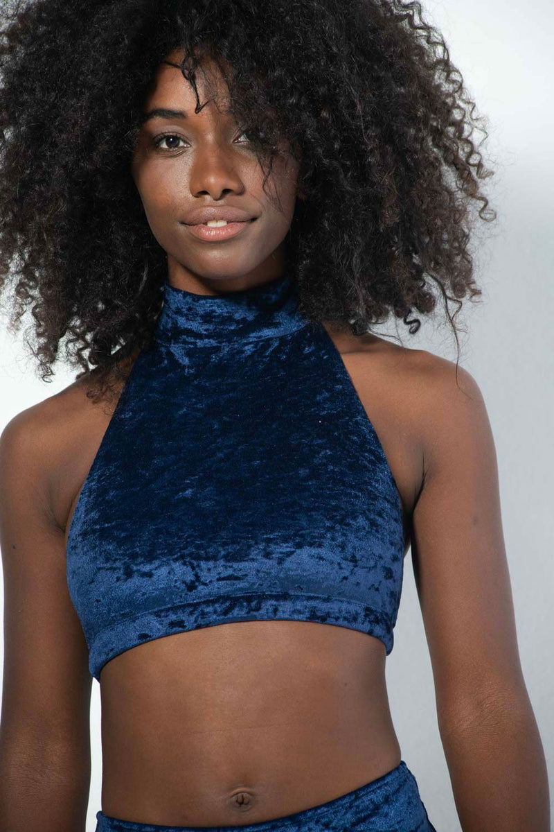 RAD Eve Top - Velvet Navy Blue-RAD-Pole Junkie
