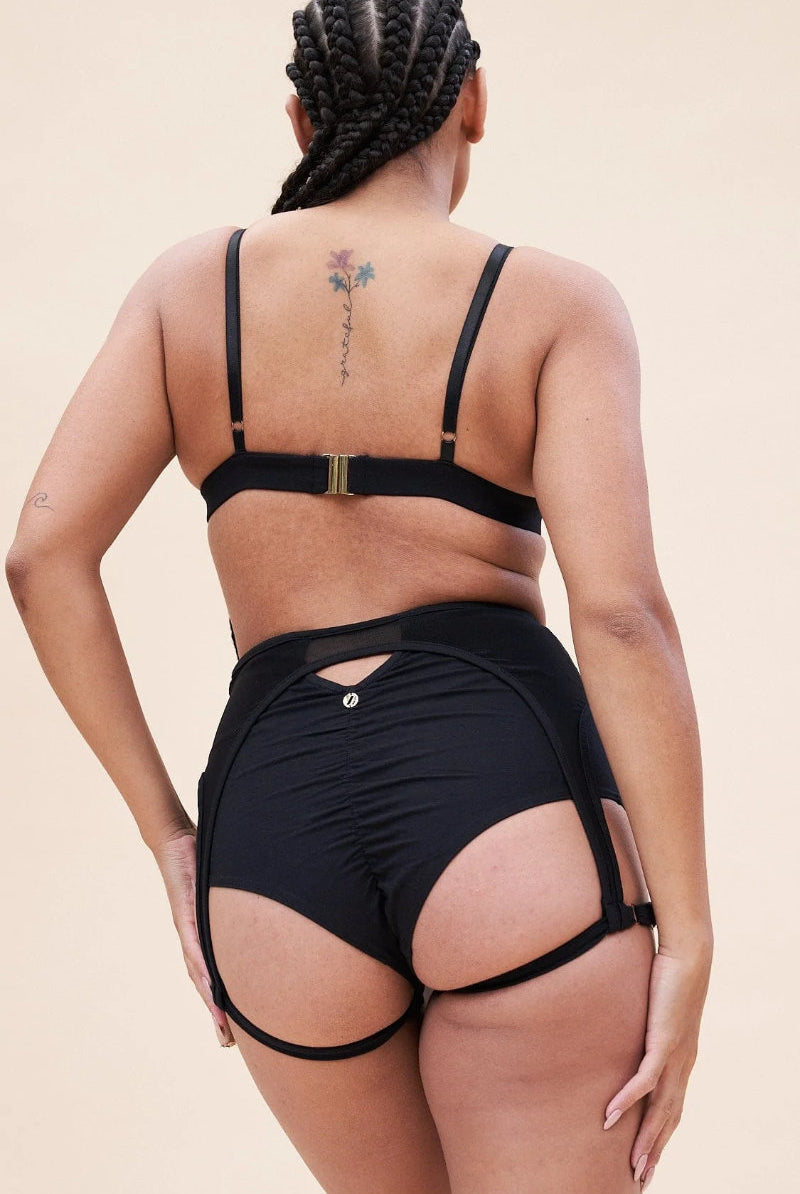 Lunalae Cora High Waist Bottoms - Recycled Black-Lunalae-Pole Junkie