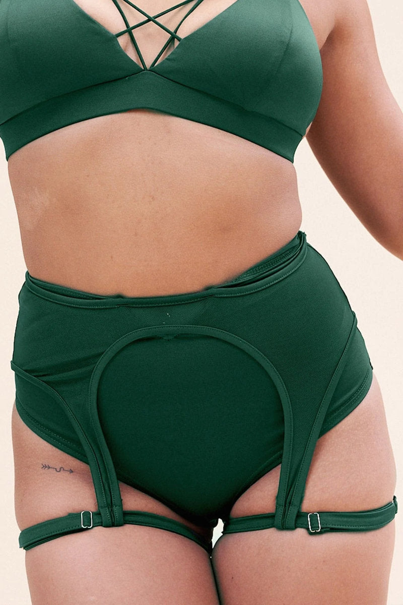 Lunalae Cora High Waist Bottoms - Recycled Moss Green-Lunalae-Pole Junkie