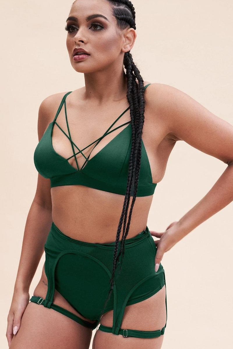 Lunalae Cora High Waist Bottoms - Recycled Moss Green-Lunalae-Pole Junkie