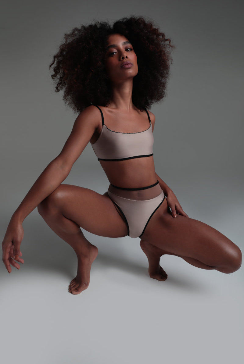 Rolling Vento Glam Reversible Bottoms - Black Lurex / Beige-Rolling-Pole Junkie