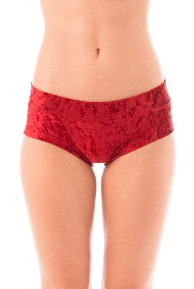 Dragonfly Hot Pants - Velvet Red-Dragonfly-Pole Junkie