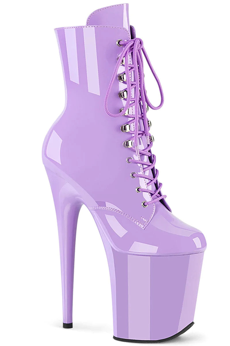Pleaser USA Flamingo-1020 8inch Pleaser Boots - Patent Lavender-Pleaser USA-Pole Junkie
