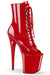 Pleaser USA Flamingo-1021 8inch Pleaser Peep toe Boots - Patent Red-Pleaser USA-Pole Junkie
