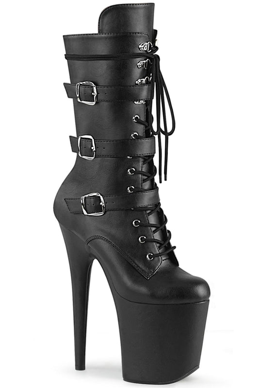 Pleaser USA Flamingo-1053 8inch Pleaser Boots - Matte Black-Pleaser USA-Pole Junkie