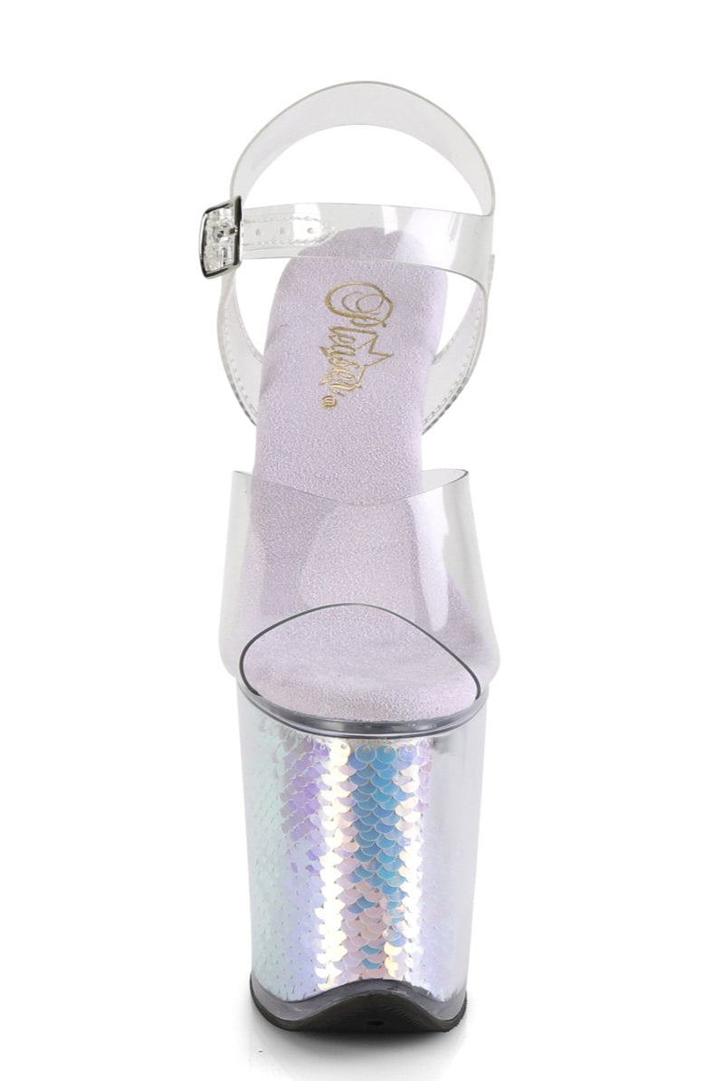 Pleaser USA Flamingo-808MC 8inch Pleasers - Mermaid Scales-Pleaser USA-Pole Junkie