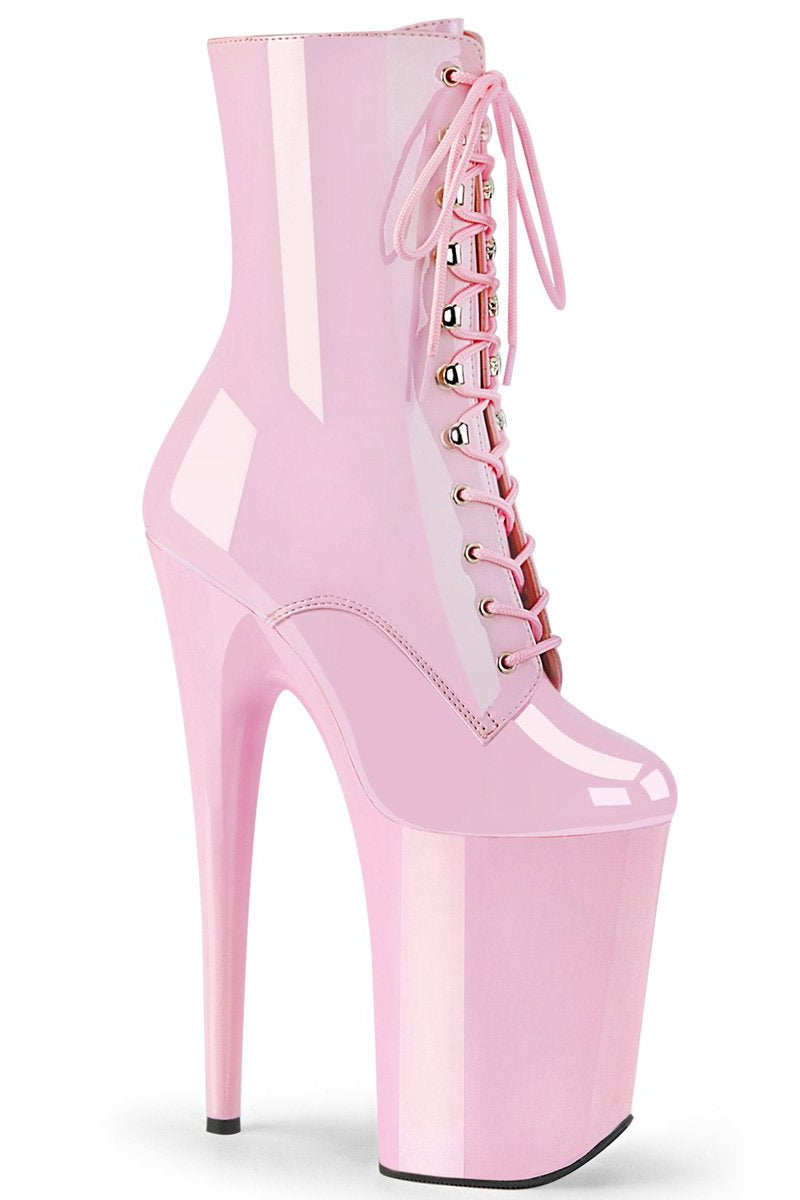 Pleaser USA Infinity-1020 9inch Pleaser Boots - Patent Baby Pink-Pleaser USA-Pole Junkie