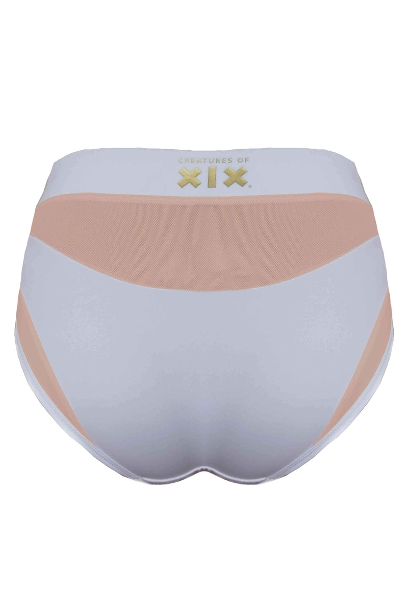 CXIX I S I S High Waisted Bottoms - White with Sand Mesh-Creatures of XIX-Pole Junkie
