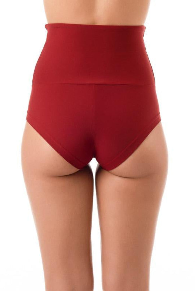 Dragonfly Betty High-Waisted Shorts - Burgundy-Dragonfly-Pole Junkie