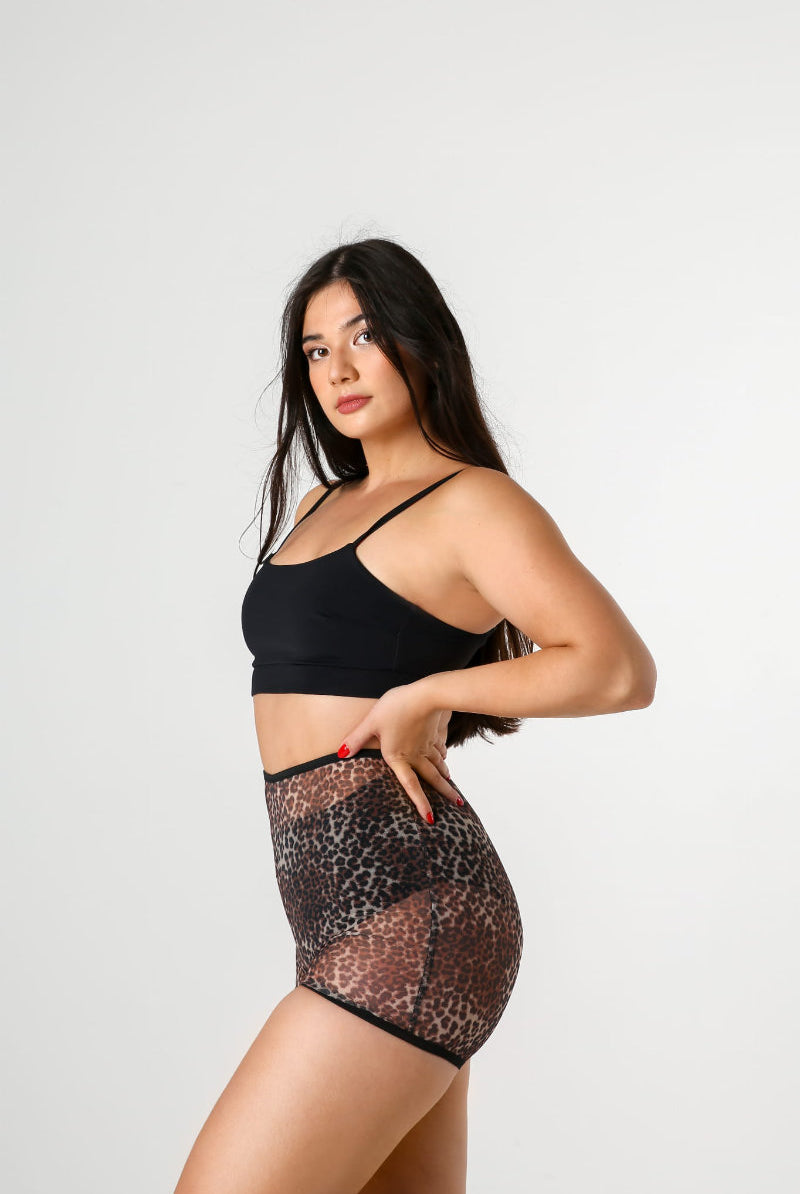 REV ACTIV Pleasure Mesh Shorts - Wild Leopard-REV ACTIV-Pole Junkie