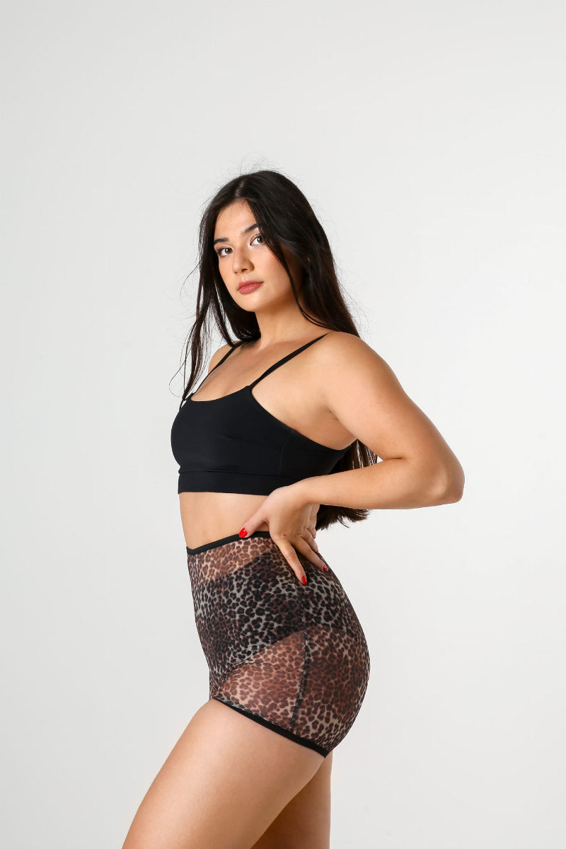 REV ACTIV Pleasure Mesh Shorts - Wild Leopard-REV ACTIV-Pole Junkie