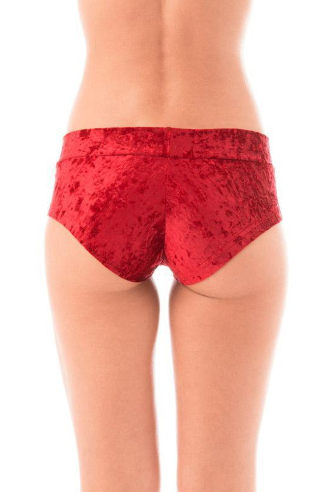 Dragonfly Hot Pants - Velvet Red-Dragonfly-Pole Junkie