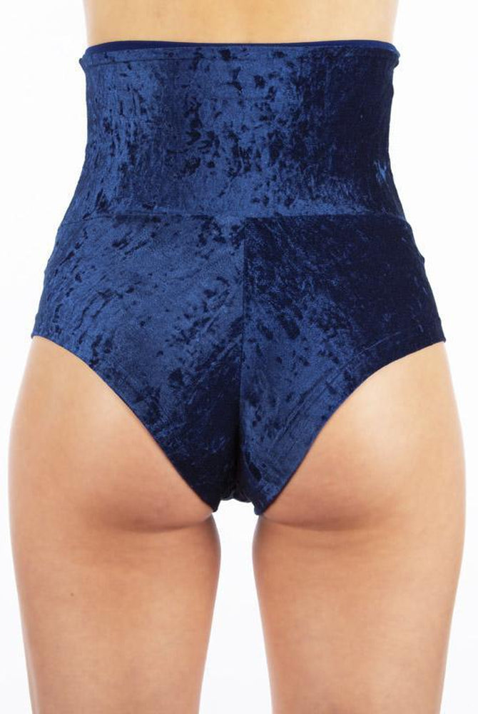 Dragonfly Betty High-Waisted Shorts - Velvet Blue-Dragonfly-Pole Junkie