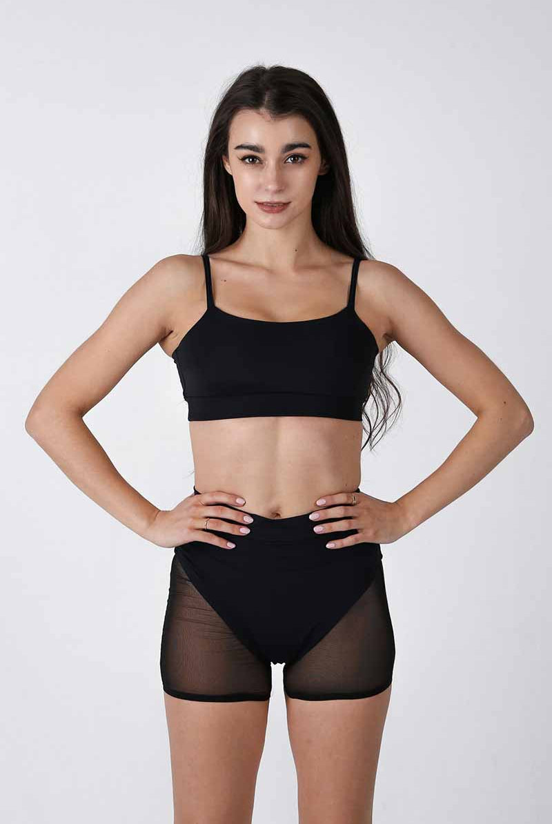 REV ACTIV Pleasure Shorts - Black Mesh-REV ACTIV-Pole Junkie