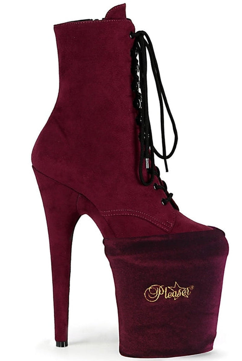 Pleaser USA Shoe Protectors - Burgundy Velvet-Pleaser USA-Pole Junkie