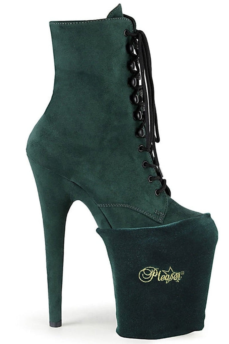 Pleaser USA Shoe Protectors - Emerald Green Velvet-Pleaser USA-Pole Junkie
