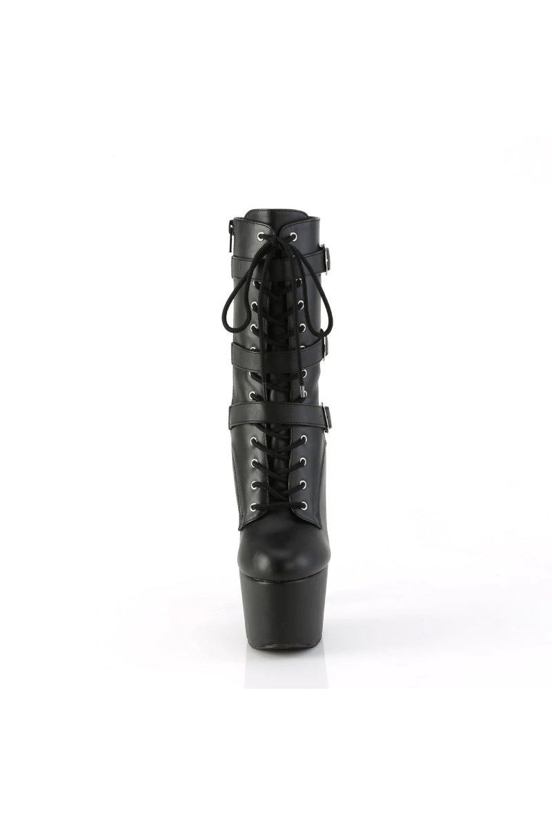 Pleaser USA Adore-1043 7inch Pleaser Boots - Matte Black-Pleaser USA-Pole Junkie