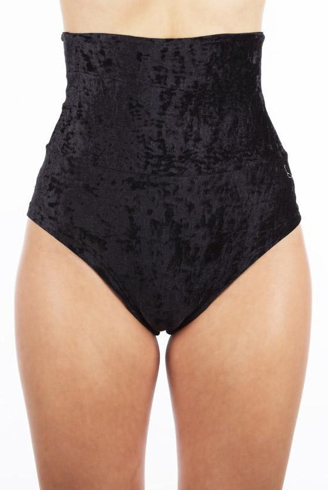 Dragonfly Betty High-Waisted Shorts - Velvet Black-Dragonfly-Pole Junkie