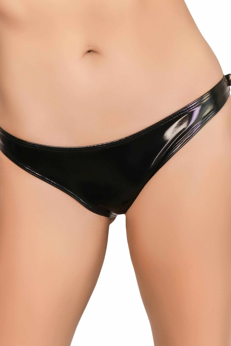 Cleo the Hurricane Heroine Liquid Scanty Pants - Black-Cleo the Hurricane-Pole Junkie