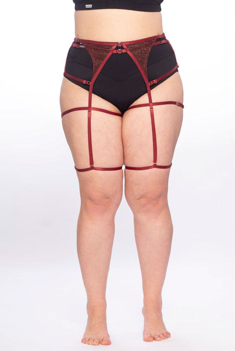 Queen Garter Belt - Cherry Shine-Queen Accessories-Pole Junkie