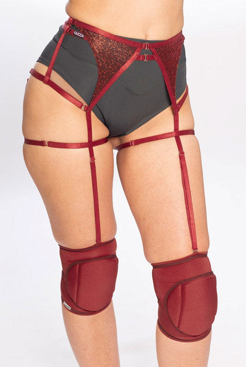 Queen Garter Belt - Cherry Shine-Queen Accessories-Pole Junkie