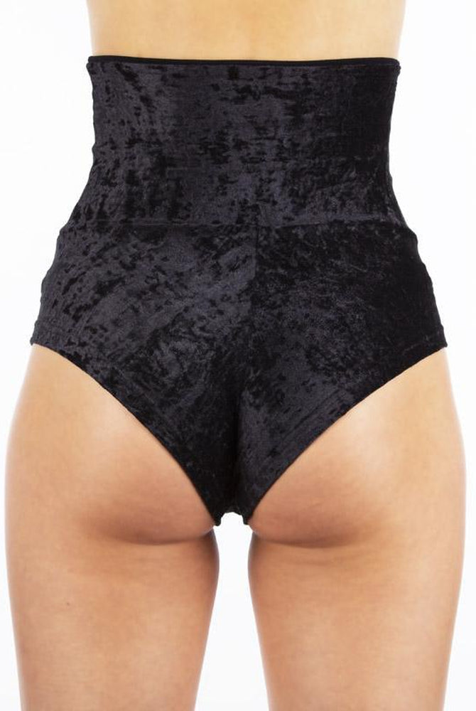 Dragonfly Betty High-Waisted Shorts - Velvet Black-Dragonfly-Pole Junkie